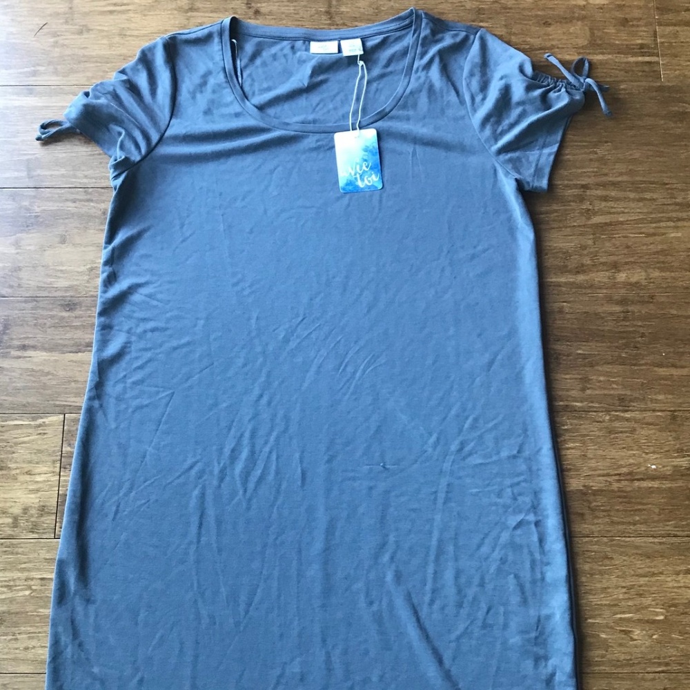 Avec Toi sexy stretch grayish blue dress (med)